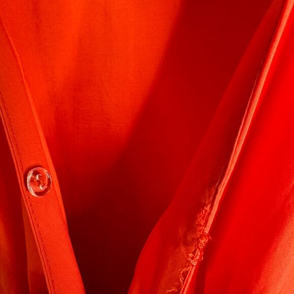 Frnch Womens size Medium Sleeveless Wrap Dress Salmon Red NEW F8522 Chic - Picture 6 of 10